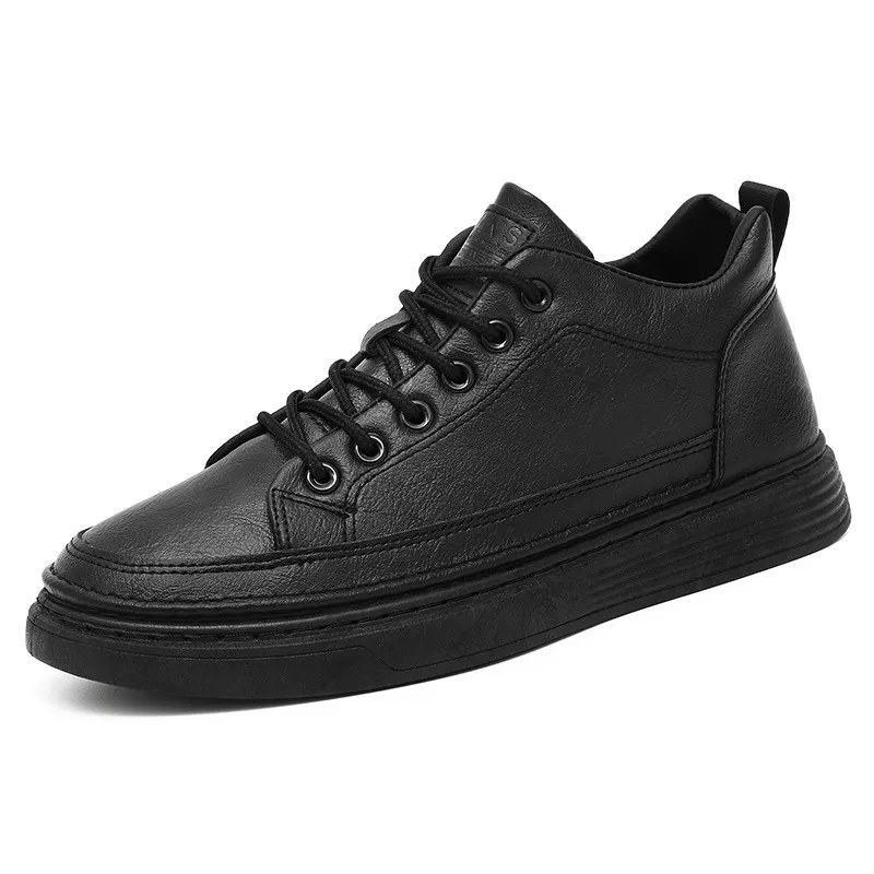 Men's Waterproof Slip-Resistant Chef Work Shoes – Breathable Black Leather Casual Sneakers, Non-Slip Kitchen Restaurant Shoes for Men